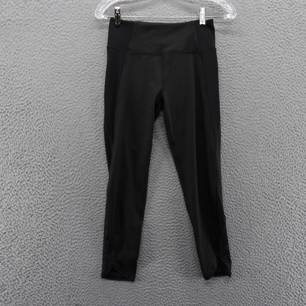 DSG Girls Momentum Mesh Tight High Rise 7/8 Leggings Pure Black Size L 14 NEW